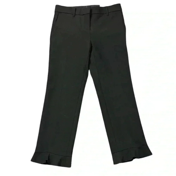 Ann Taylor Black Ruffle Hem Ankle Pants Size 4 - Picture 1 of 6